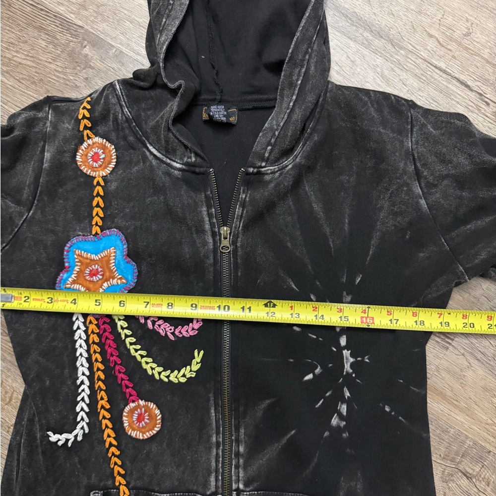 Rising International • Floral Embroidery Boho Tie Dye Duster Hoodie - Picture 11 of 11